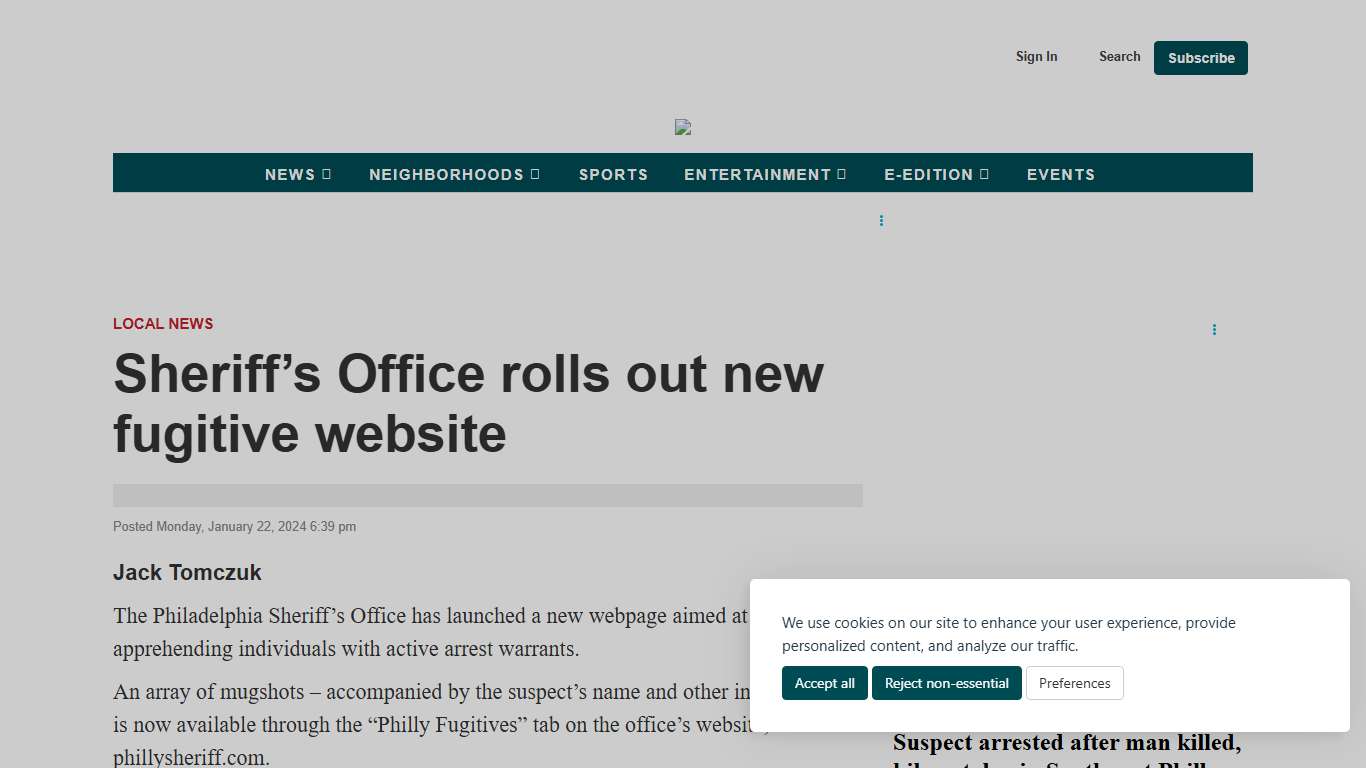 Sheriff’s Office rolls out new fugitive website - Metro Philadephila